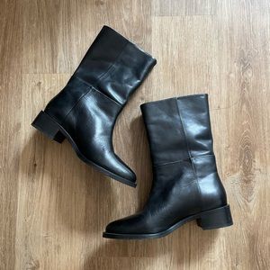 Tall Leather Black Boots